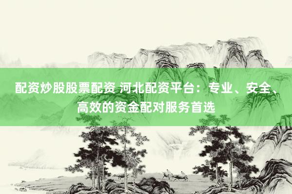 配资炒股股票配资 河北配资平台：专业、安全、高效的资金配对服务首选