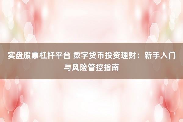 实盘股票杠杆平台 数字货币投资理财：新手入门与风险管控指南