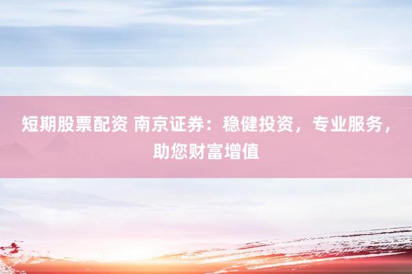 短期股票配资 南京证券：稳健投资，专业服务，助您财富增值