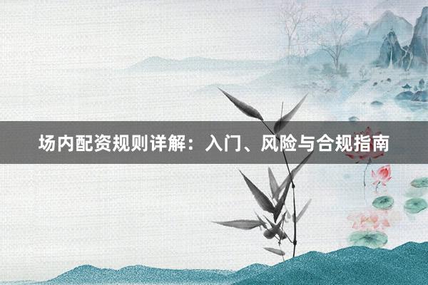 场内配资规则详解：入门、风险与合规指南
