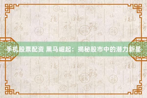 手机股票配资 黑马崛起：揭秘股市中的潜力新星