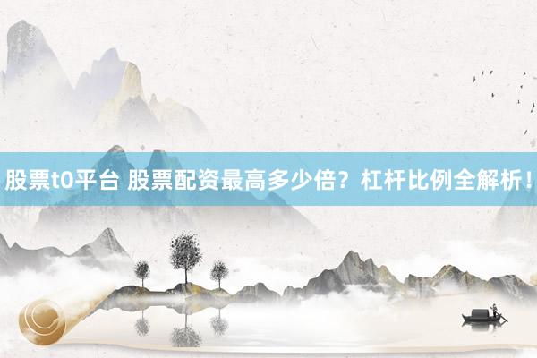 股票t0平台 股票配资最高多少倍？杠杆比例全解析！