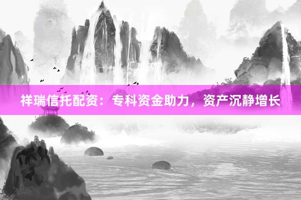 祥瑞信托配资：专科资金助力，资产沉静增长